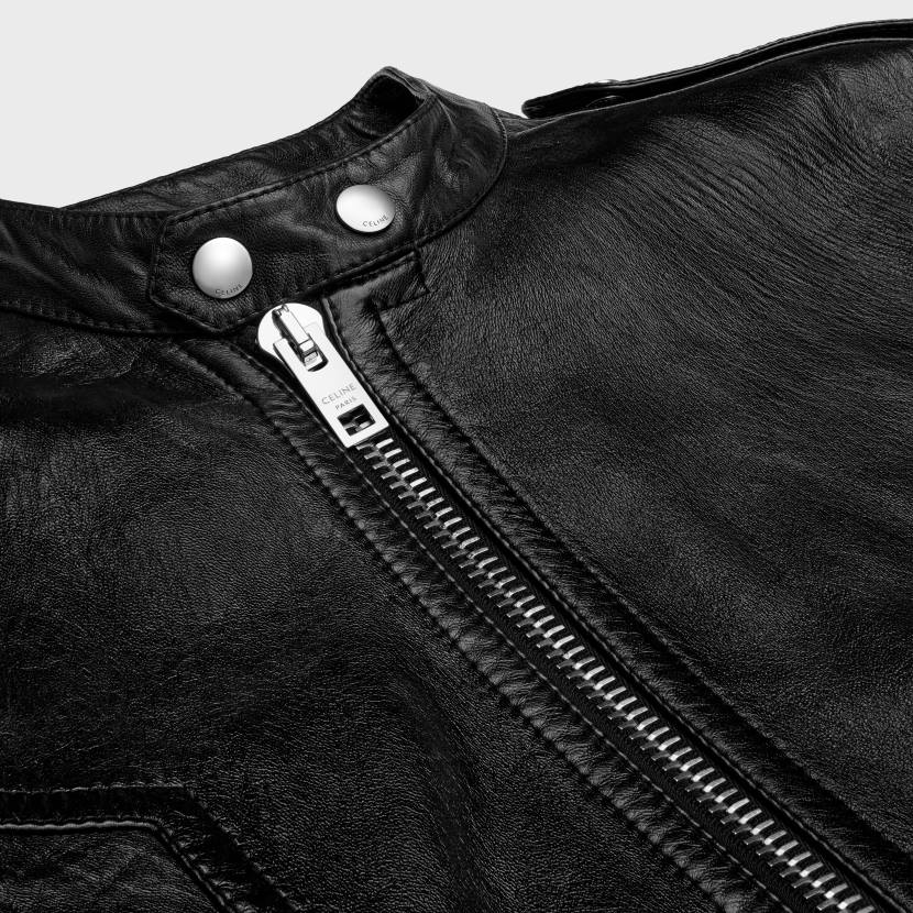 vestir CELINE Cazadora tipo cazadora de piel de cordero suave negro hombres NL481780