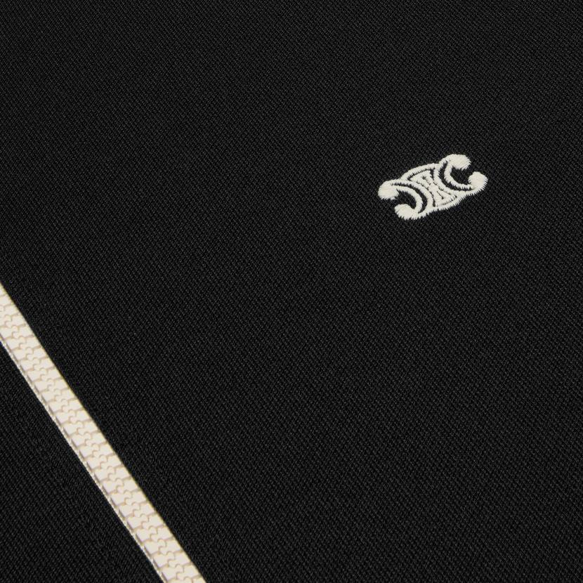 vestir CELINE Chaqueta de peluche Triomphe de punto de doble cara. blanco negro hombres NL481848