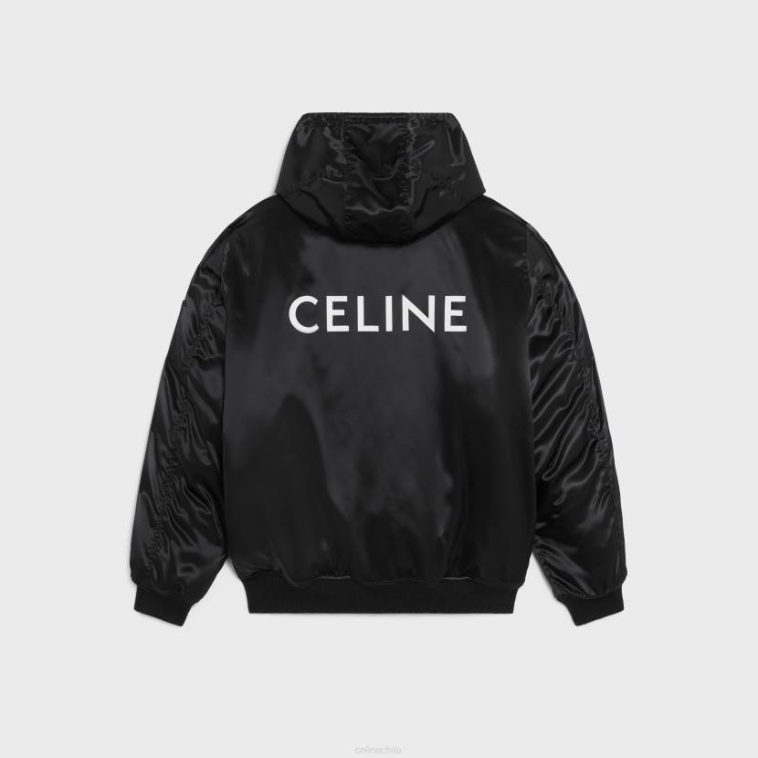 vestir CELINE cazadora bomber de nailon con acabado satinado negro hombres NL481828