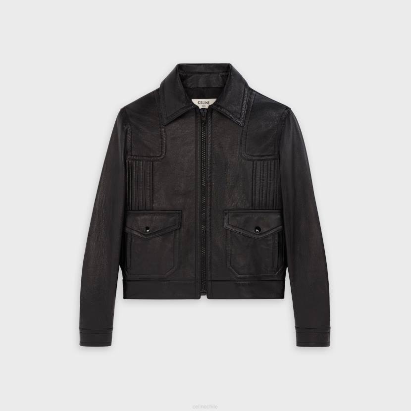 vestir CELINE cazadora paul de piel de cordero negro hombres NL481831