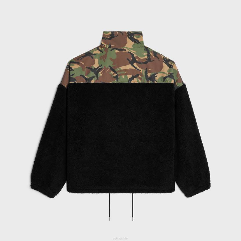 vestir CELINE chaqueta bimaterial negro/camuflaje hombres NL481806