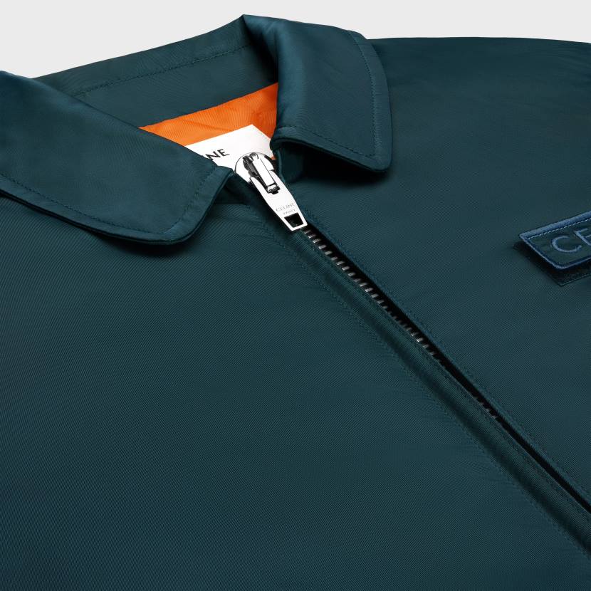 vestir CELINE chaqueta bomber de nailon gasolina azul hombres NL481778