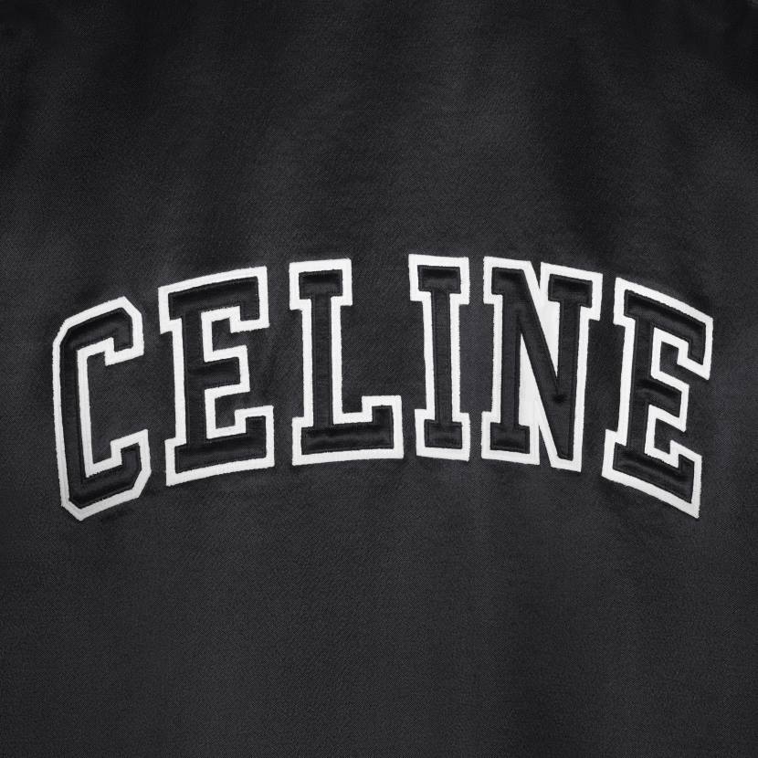 vestir CELINE chaqueta bomber de satén grueso negro hombres NL481843