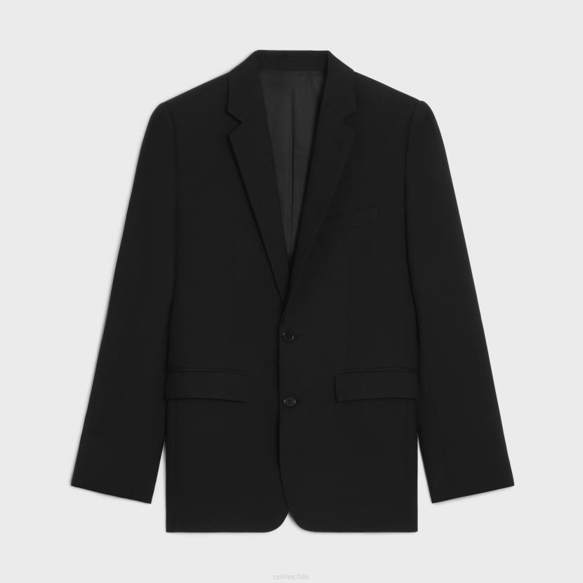 vestir CELINE chaqueta carnaby en chaqueta de gabardina de lana negro hombres NL481877