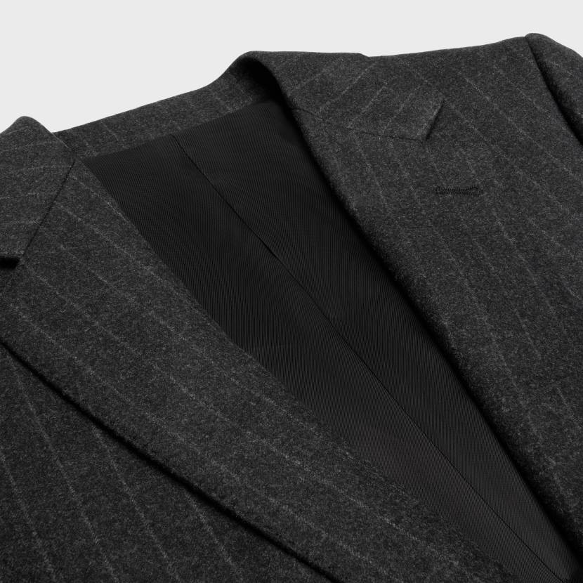 vestir CELINE chaqueta clásica de franela a rayas mezcla de grises hombres NL481876