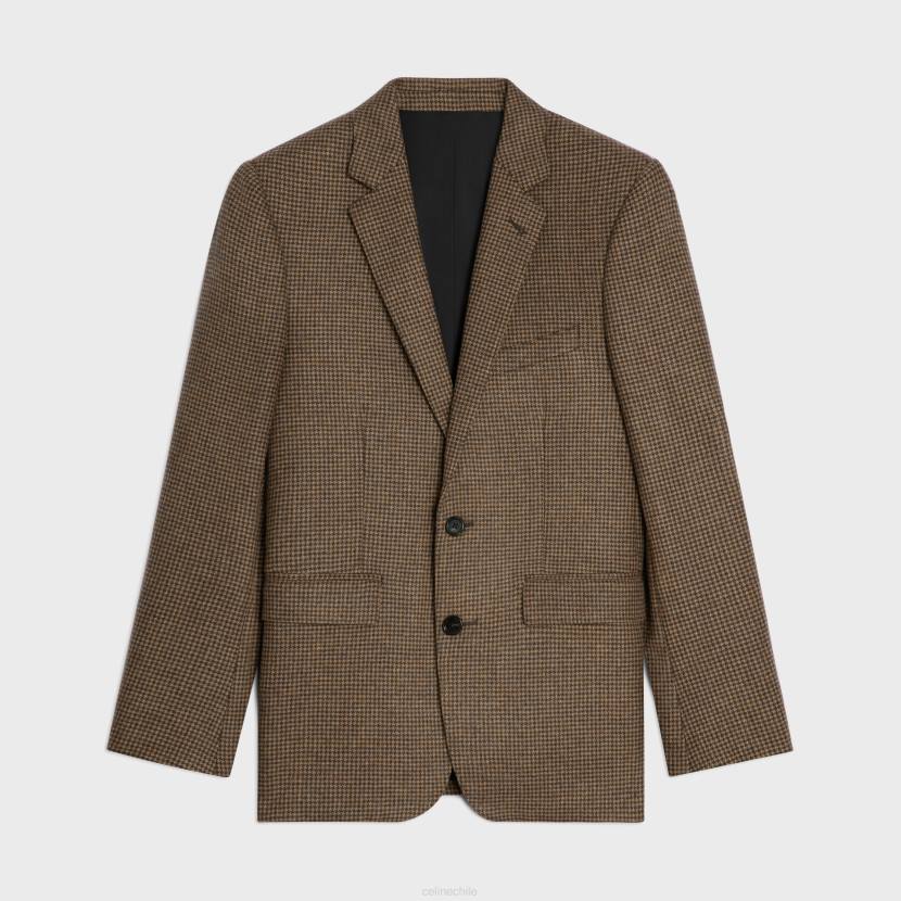 vestir CELINE chaqueta clásica de franela de cachemira camello/marrón hombres NL481787