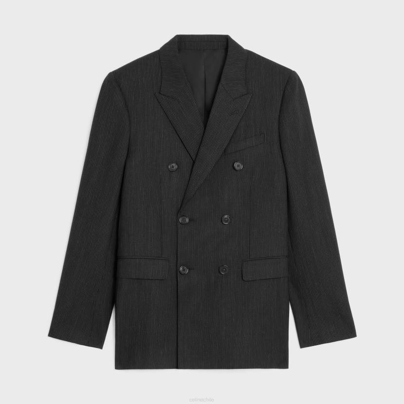 vestir CELINE chaqueta clásica de lana a rayas blanco negro hombres NL481882