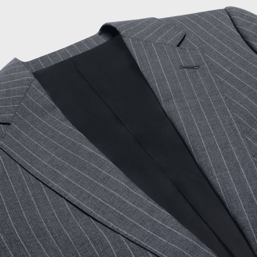 vestir CELINE chaqueta clásica de lana a rayas gris/craie hombres NL481872