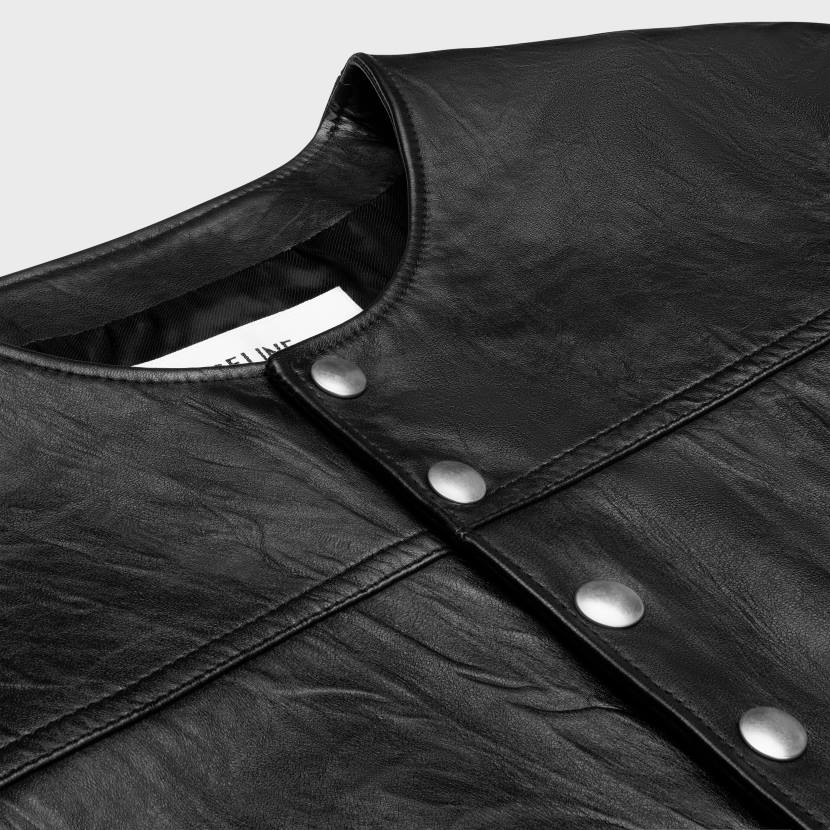 vestir CELINE chaqueta conchos de piel de cordero negro hombres NL481782