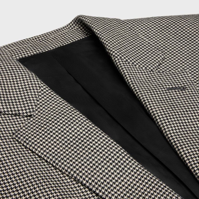 vestir CELINE chaqueta cuadrada de lana de cachemir craie/negro hombres NL481788