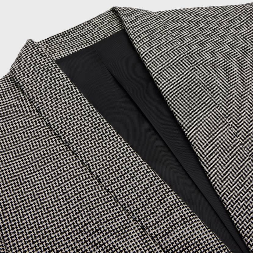 vestir CELINE chaqueta cuadrada de lana de cachemir craie/negro hombres NL481886