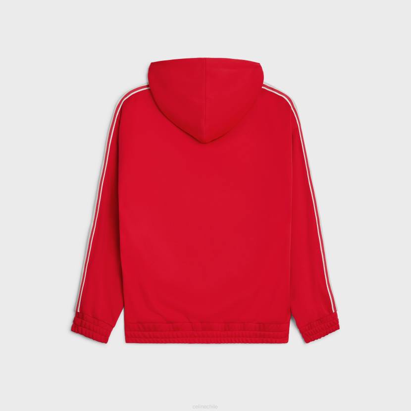 vestir CELINE chaqueta de chándal de punto de doble cara rojo/blanquecino hombres NL481953