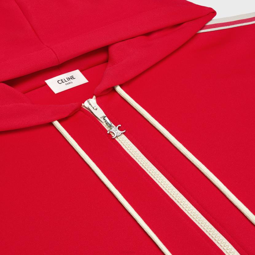 vestir CELINE chaqueta de chándal de punto de doble cara rojo/blanquecino hombres NL481953