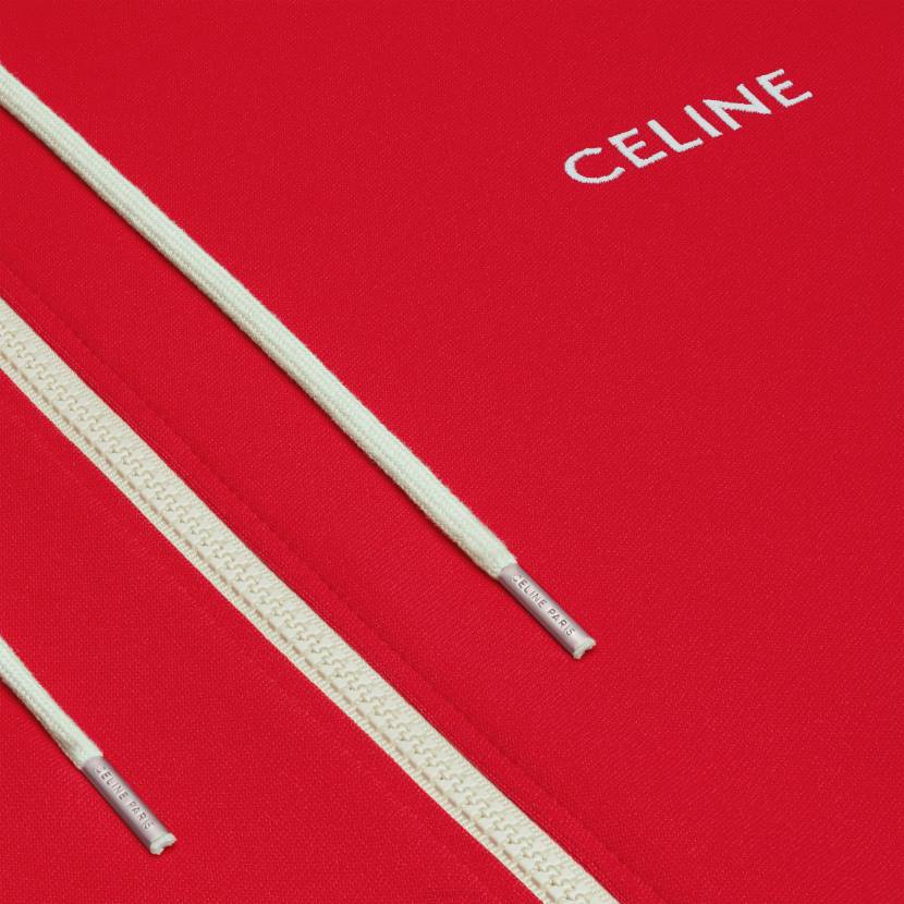 vestir CELINE chaqueta de chándal de punto de doble cara rojo/blanquecino hombres NL481953