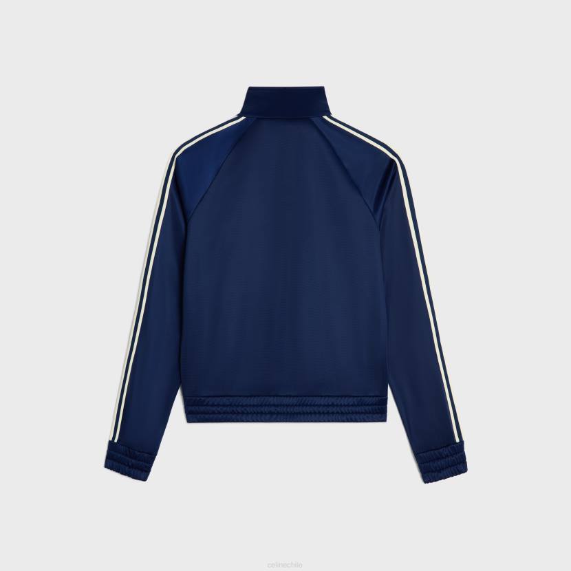vestir CELINE chaqueta de chándal de punto doble vintage azul marino/blanco roto hombres NL481808