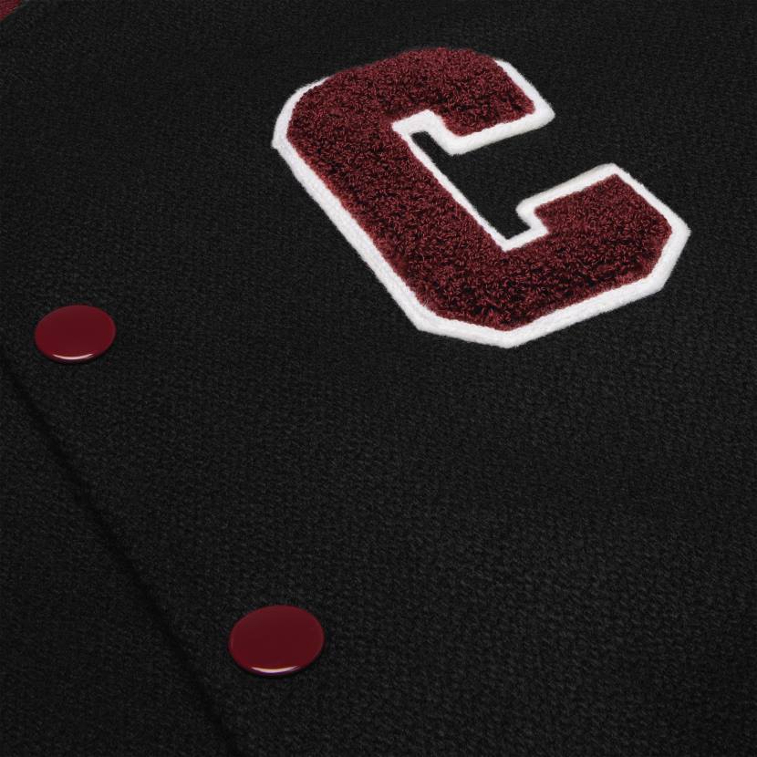 vestir CELINE chaqueta de peluche clásica en lana texturizada negro/burdeos hombres NL481837