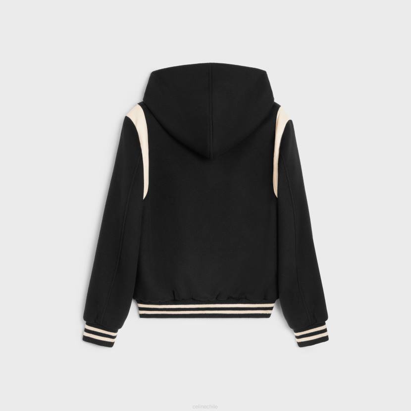 vestir CELINE chaqueta de peluche con capucha en lana de cachemira negro hombres NL481836