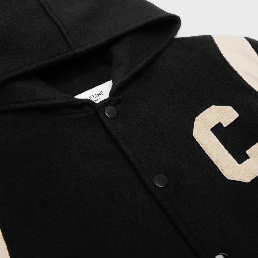 vestir CELINE chaqueta de peluche con capucha en lana de cachemira negro hombres NL481836