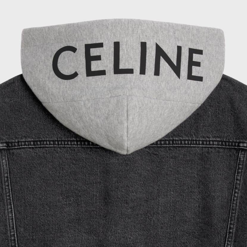 vestir CELINE chaqueta estilo camionero en denim lavado de carbón hombres NL481785