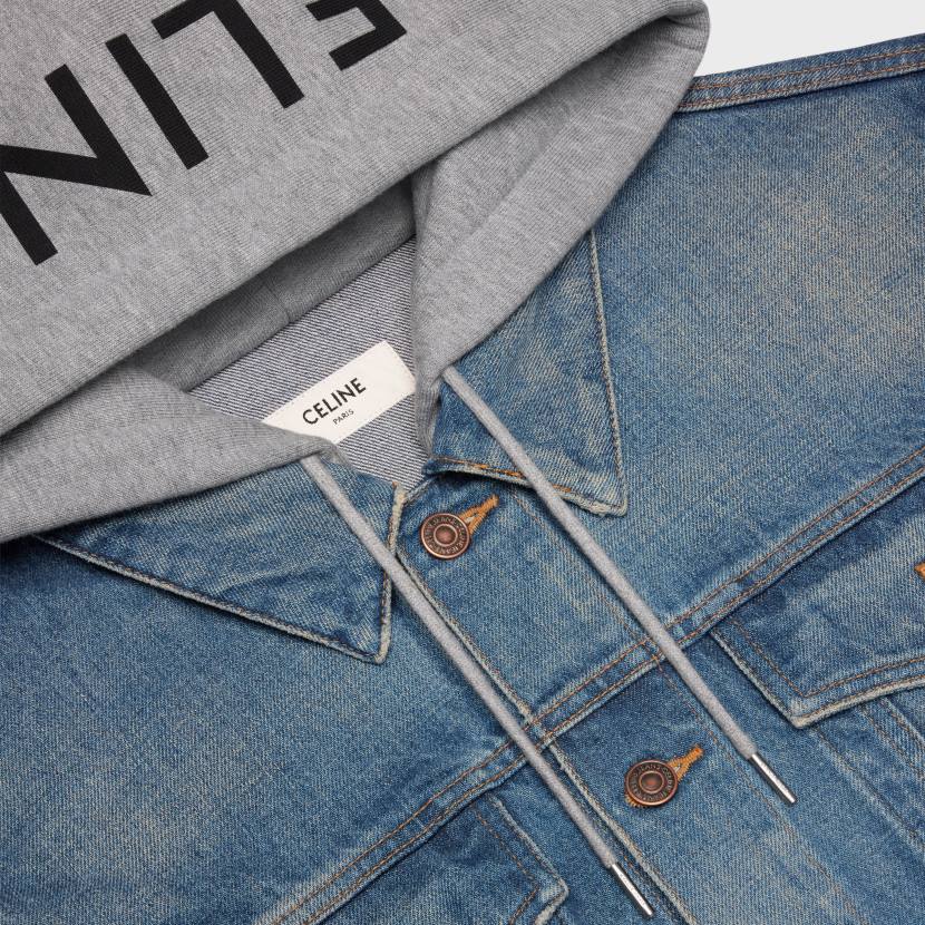 vestir CELINE chaqueta estilo camionero en denim lavado sindical hombres NL481856