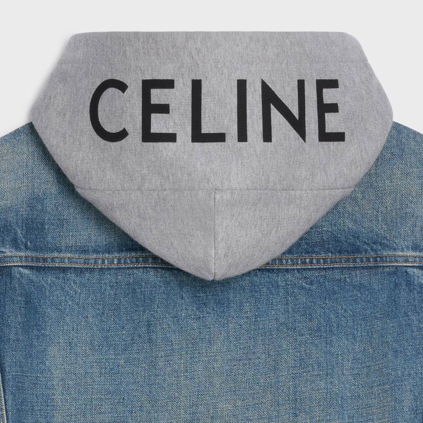 vestir CELINE chaqueta estilo camionero en denim lavado sindical hombres NL481856