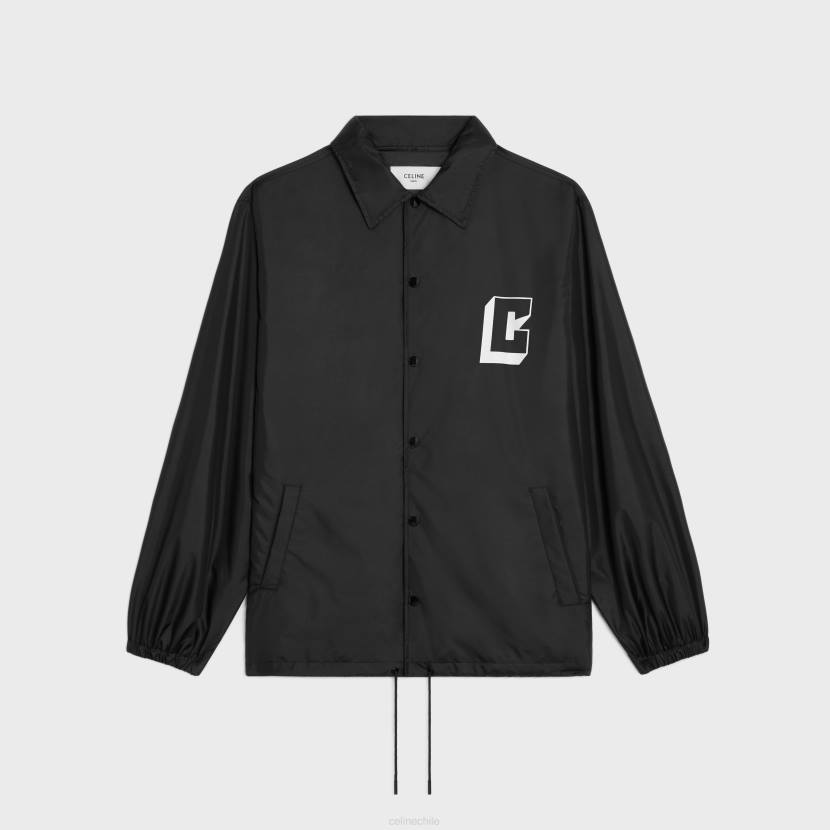 vestir CELINE chaqueta estilo entrenador de nailon ligero negro hombres NL481849