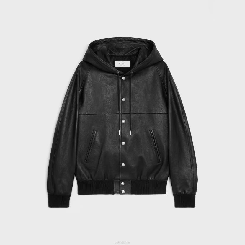 vestir CELINE chaqueta holgada de piel de cordero suave negro hombres NL481783