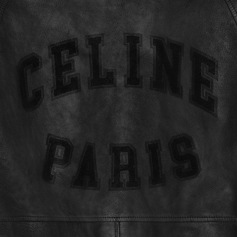 vestir CELINE chaqueta holgada de piel de cordero suave negro hombres NL481783