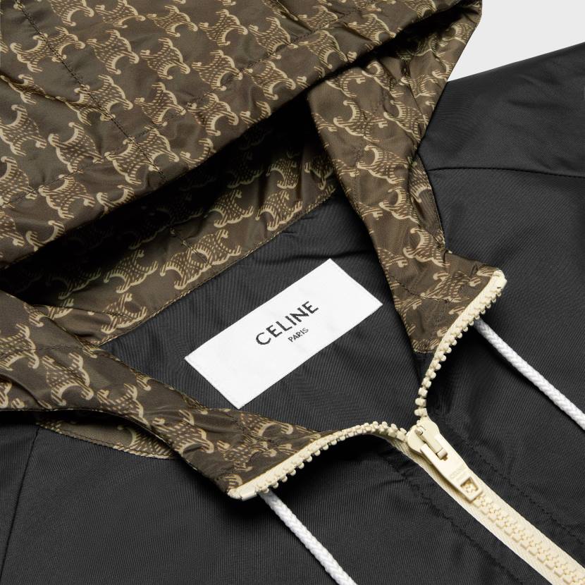 vestir CELINE chaqueta tipo blusón de nailon Monogram beige/negro hombres NL481855