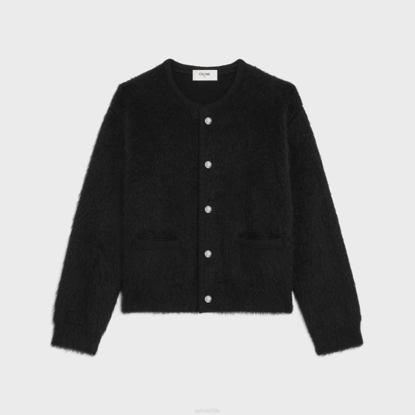 vestir CELINE chaqueta tipo cárdigan de mohair cepillado negro hombres NL481954