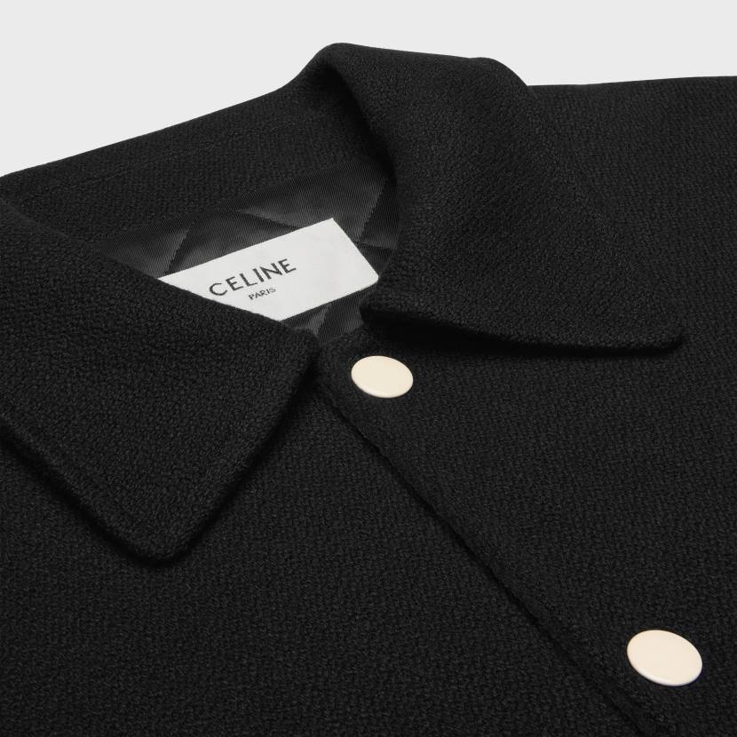 vestir CELINE chaqueta tipo peluche de béisbol en lana texturizada negro hombres NL481774