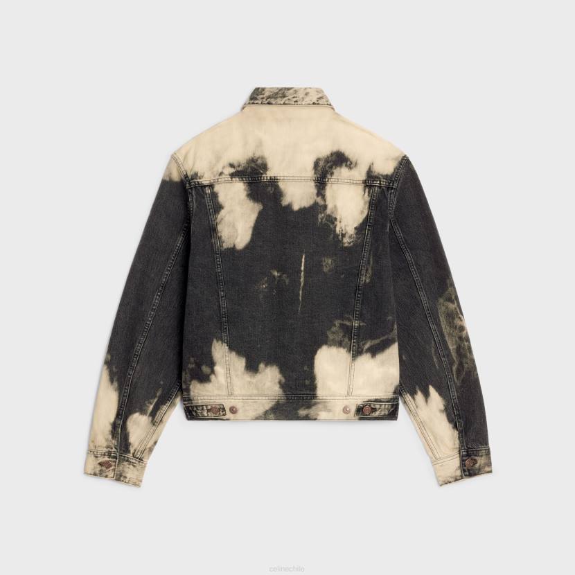vestir CELINE chaqueta trucker en forma de V en denim lavado de harris hombres NL481990