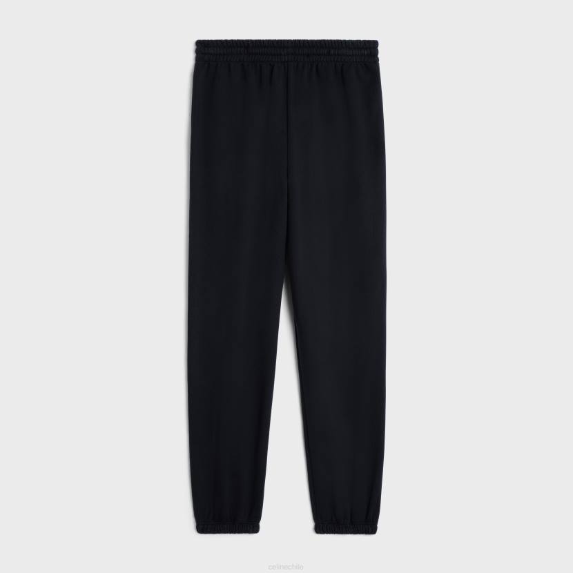 vestir CELINE Pantalón deportivo 16 de felpa de algodón blanco negro hombres NL481825