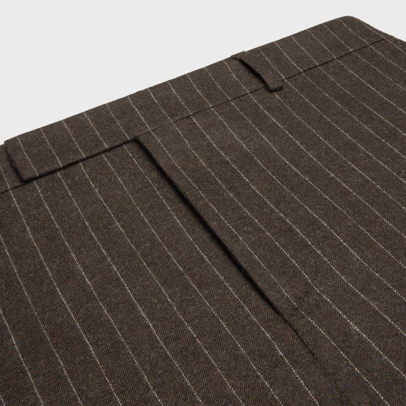 vestir CELINE pantalones acampanados de franela a rayas marrón/craie hombres NL481894