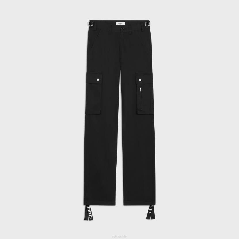 vestir CELINE pantalones cargo de lino y algodón negro hombres NL481823