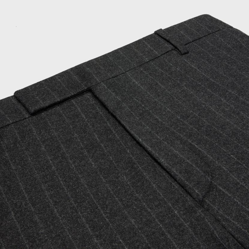 vestir CELINE pantalones clásicos de franela a rayas mezcla de grises hombres NL481905