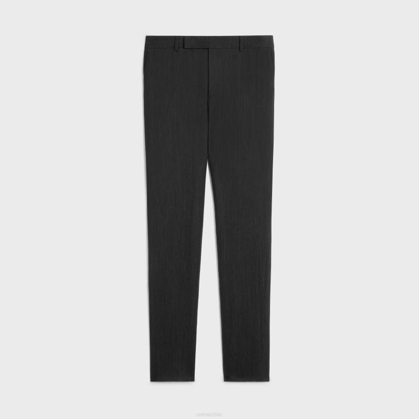 vestir CELINE pantalones clásicos de lana a rayas blanco negro hombres NL481903