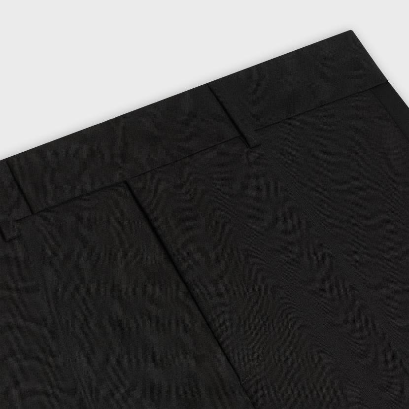 vestir CELINE pantalones clásicos en grano de poudre ultra negro hombres NL481900