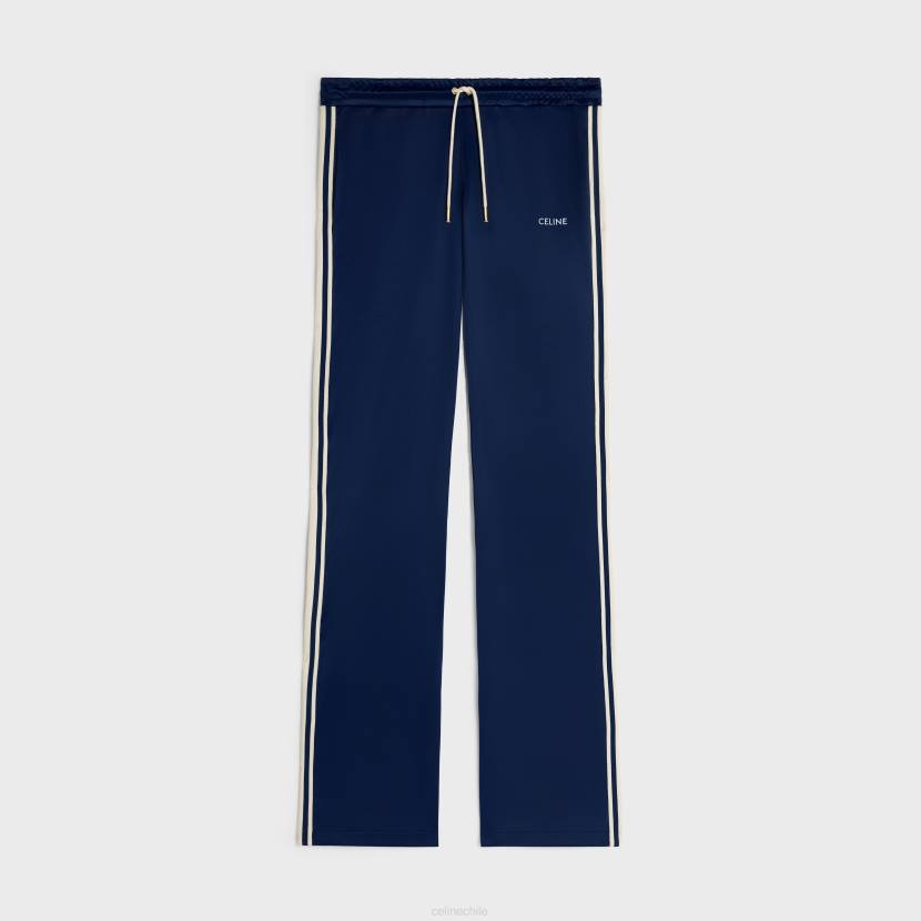 vestir CELINE pantalones de chándal de punto de doble cara azul marino/blanco roto hombres NL481827
