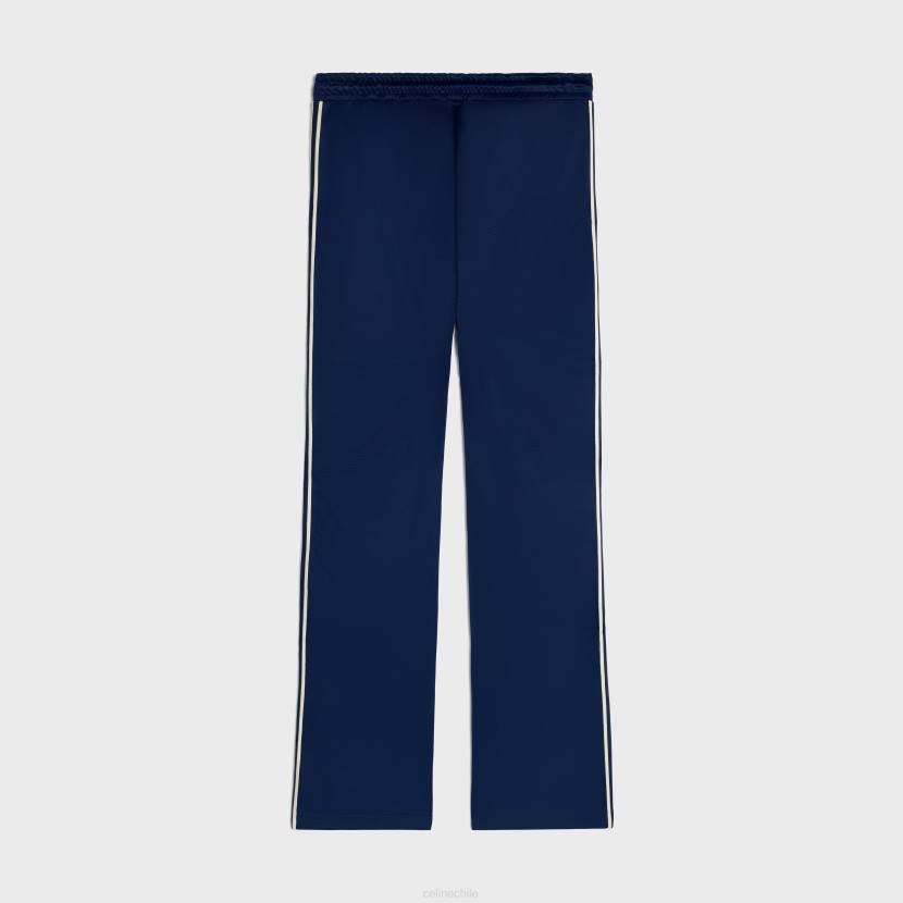 vestir CELINE pantalones de chándal de punto de doble cara azul marino/blanco roto hombres NL481827