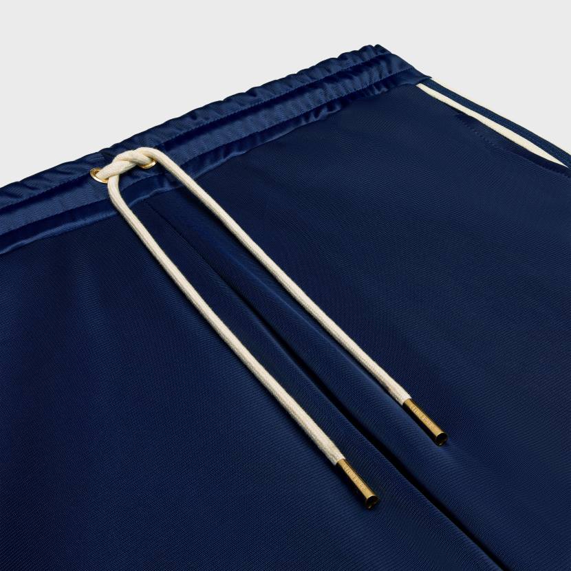 vestir CELINE pantalones de chándal de punto de doble cara azul marino/blanco roto hombres NL481827