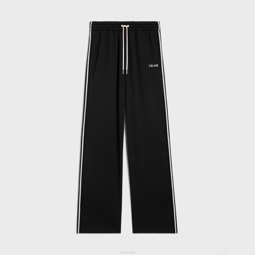 vestir CELINE pantalones de chándal de punto de doble cara blanco negro hombres NL482014