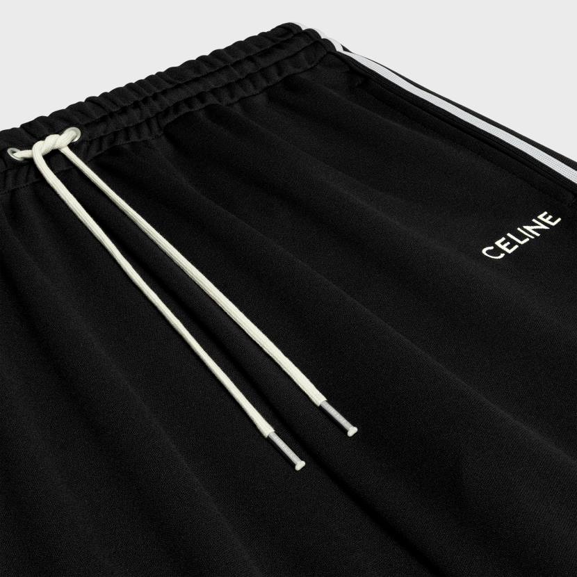 vestir CELINE pantalones de chándal de punto de doble cara blanco negro hombres NL482014