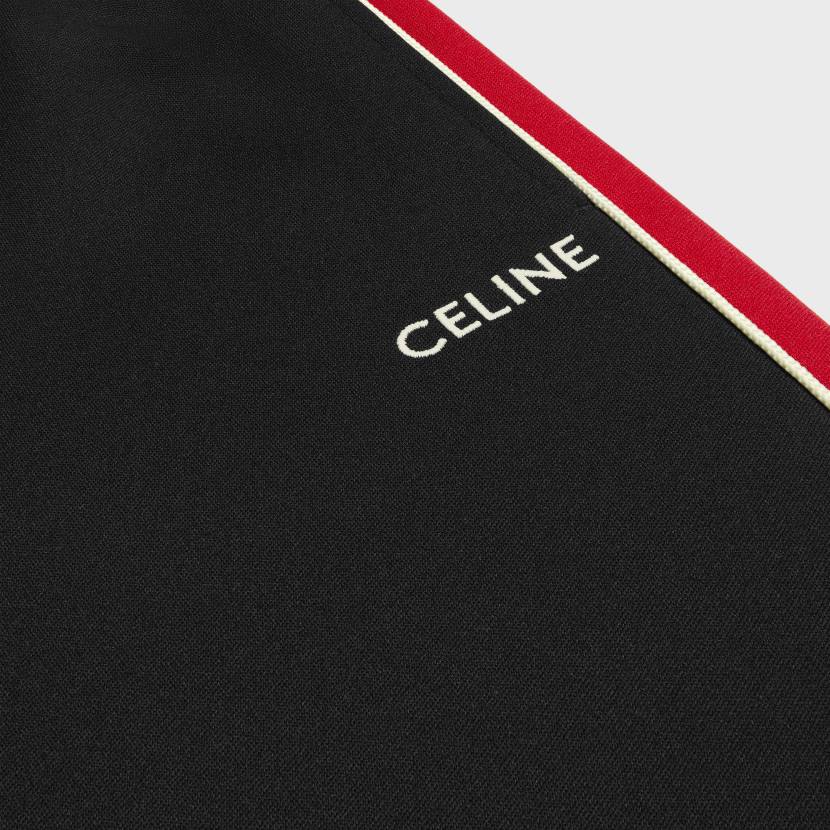 vestir CELINE pantalones de chándal de punto de doble cara negro/óxido/crudo hombres NL482015