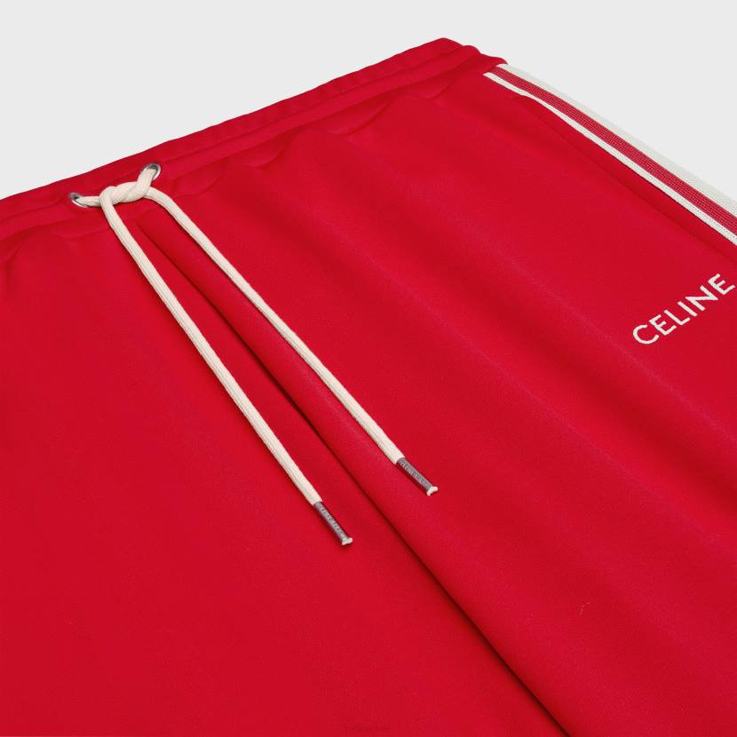 vestir CELINE pantalones de chándal de punto de doble cara rojo/blanquecino hombres NL482016
