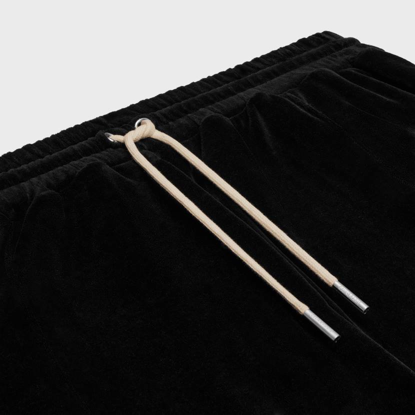 vestir CELINE pantalones de chándal en punto de terciopelo blanco negro hombres NL481826