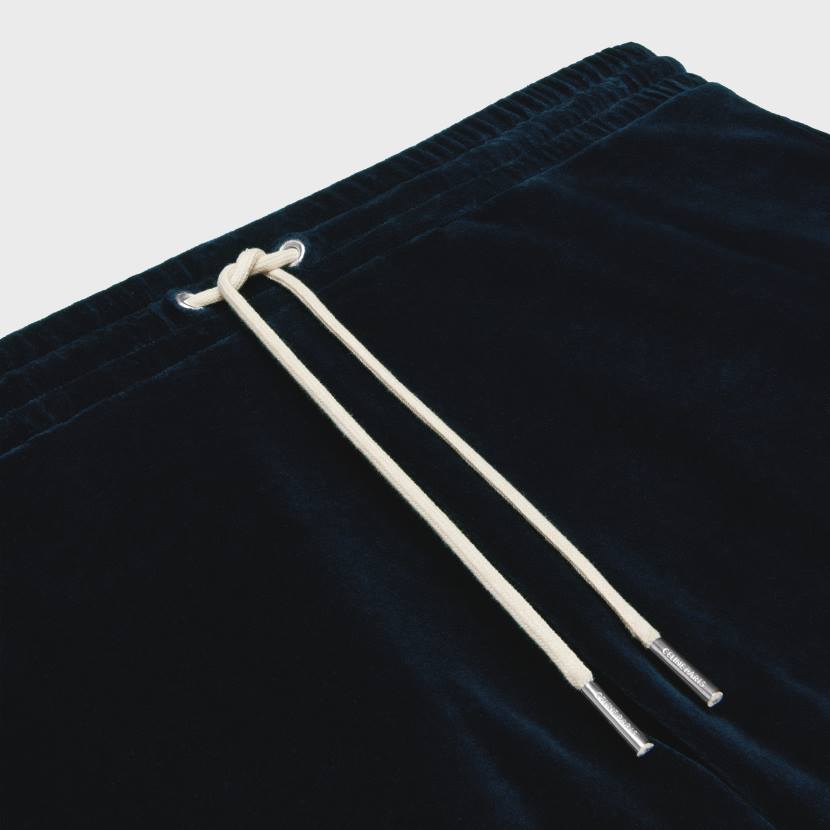 vestir CELINE pantalones de chándal en punto de terciopelo medianoche/crudo hombres NL482013