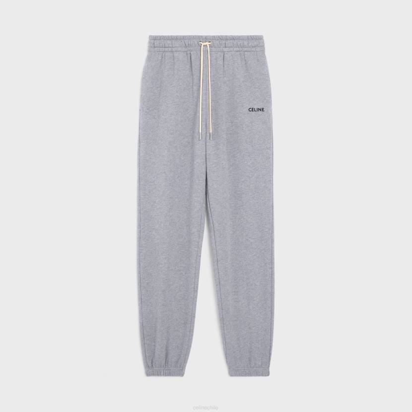 vestir CELINE -pantalones deportivos bordados en algodón gris negro hombres NL482020