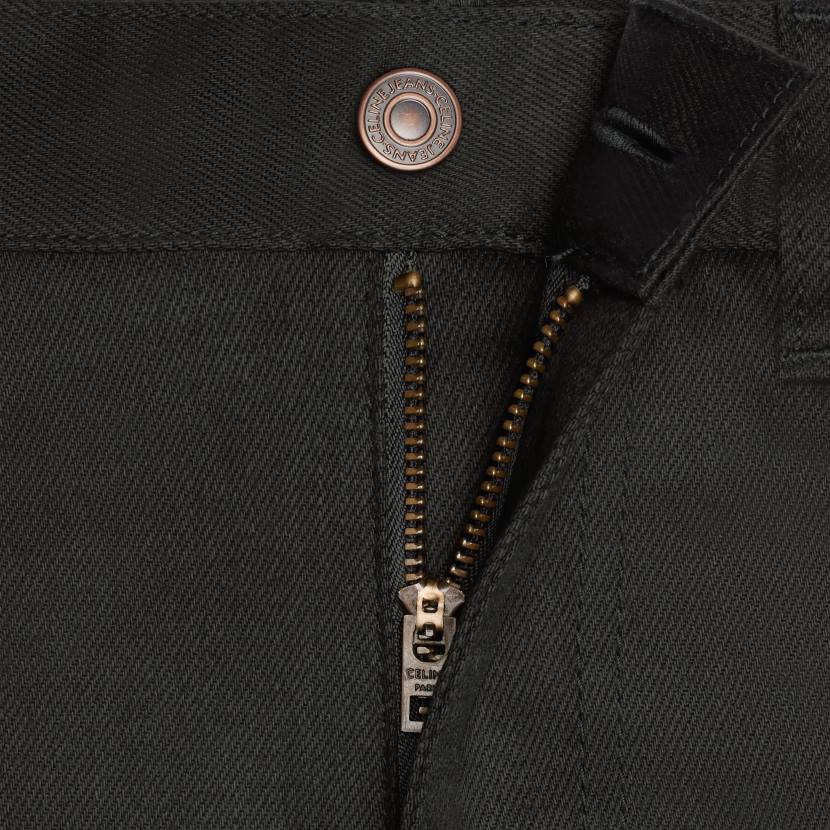 vestir CELINE pantalones pitillo de cintura baja en denim elástico negro puro hombres NL482003