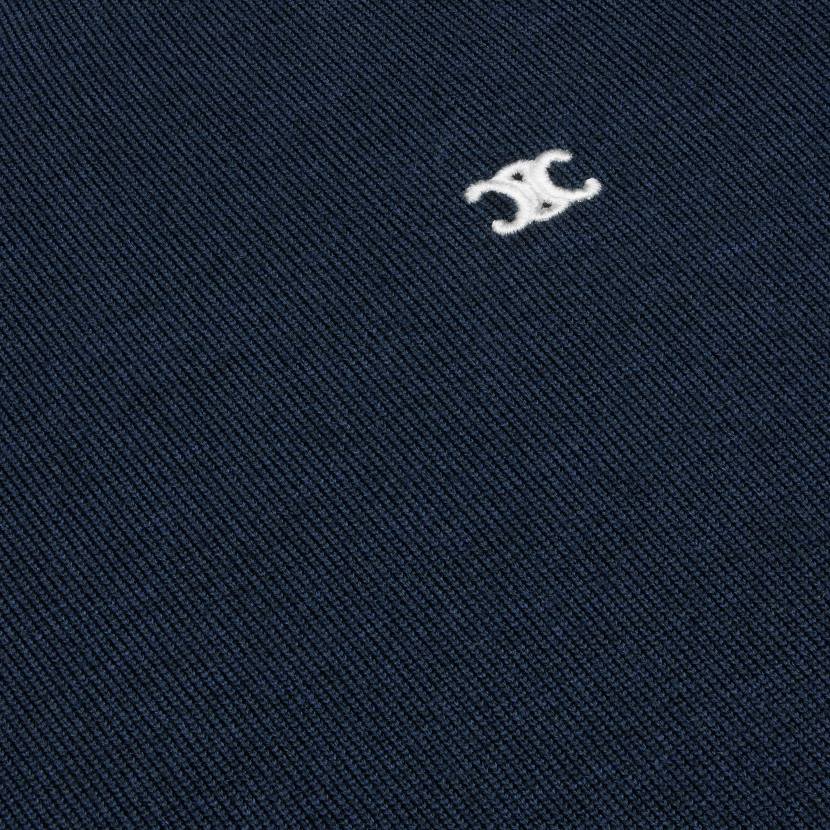 vestir CELINE Jersey Triomphe de lana con cuello redondo Armada hombres NL481964